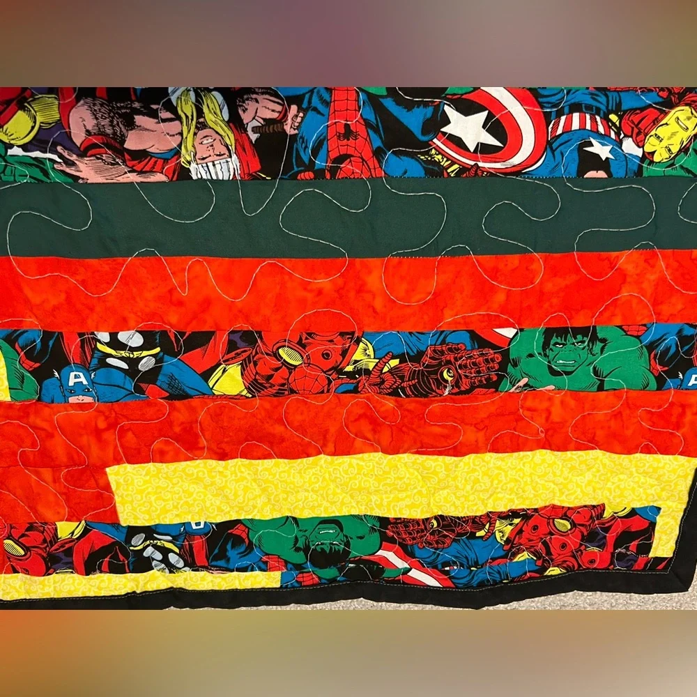 Marvel Superheroes‎ Handmade Quilt 29” x 33” Baby Blanket Wall Decor Throw